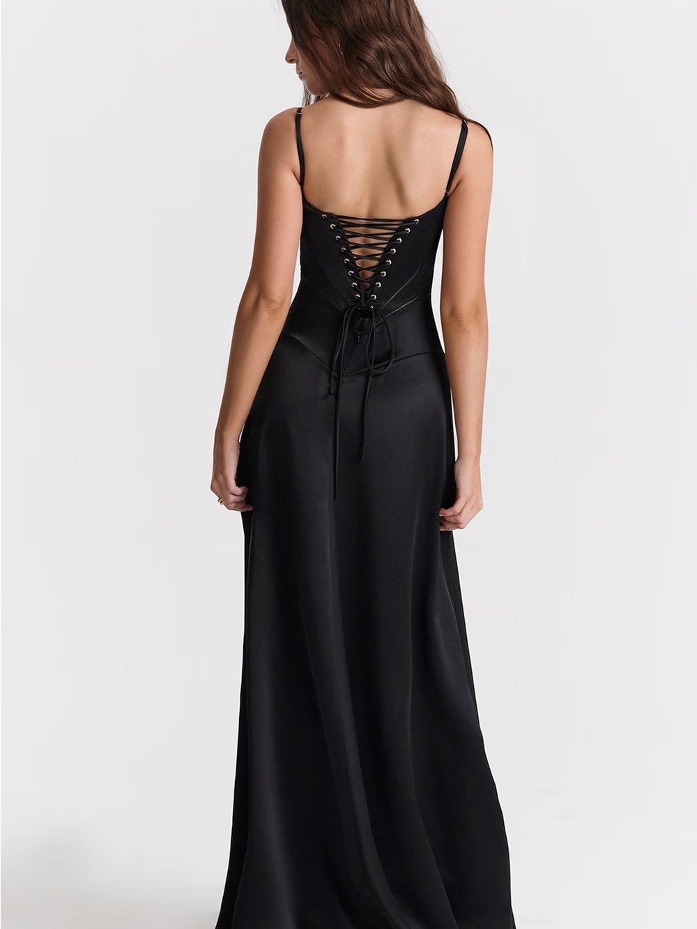 House of CB Anabella Black Lace Up Maxi Dress - Picture 4 of 8